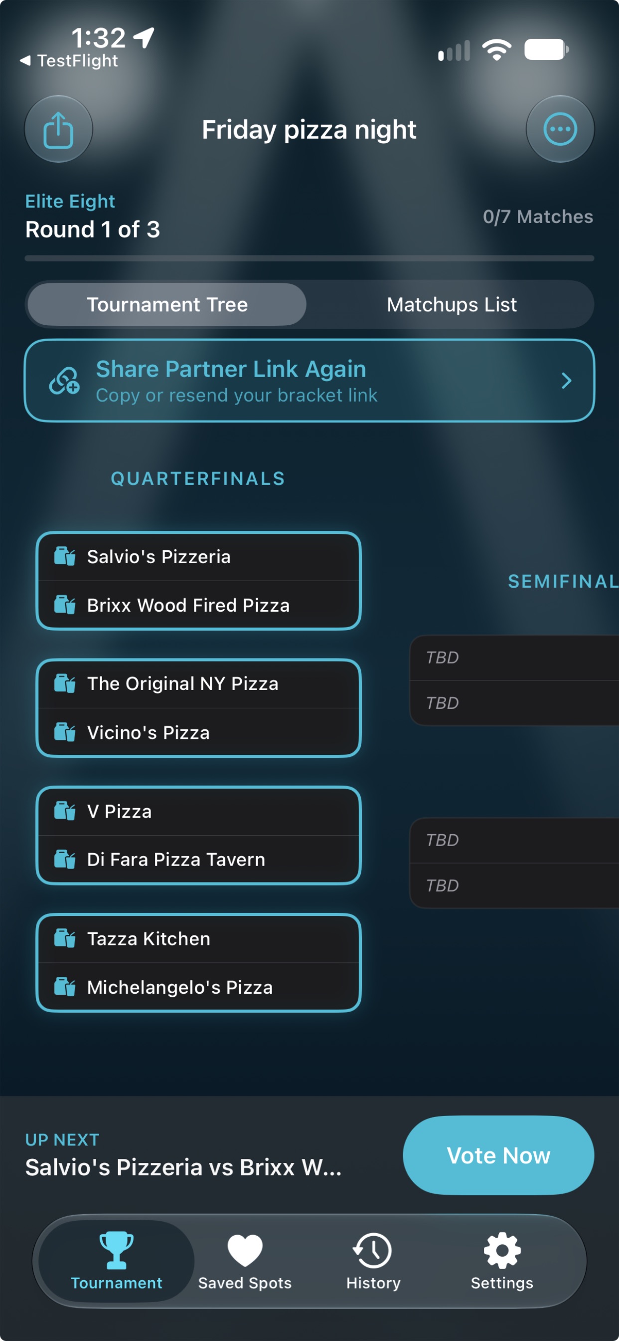 Themed bracket view