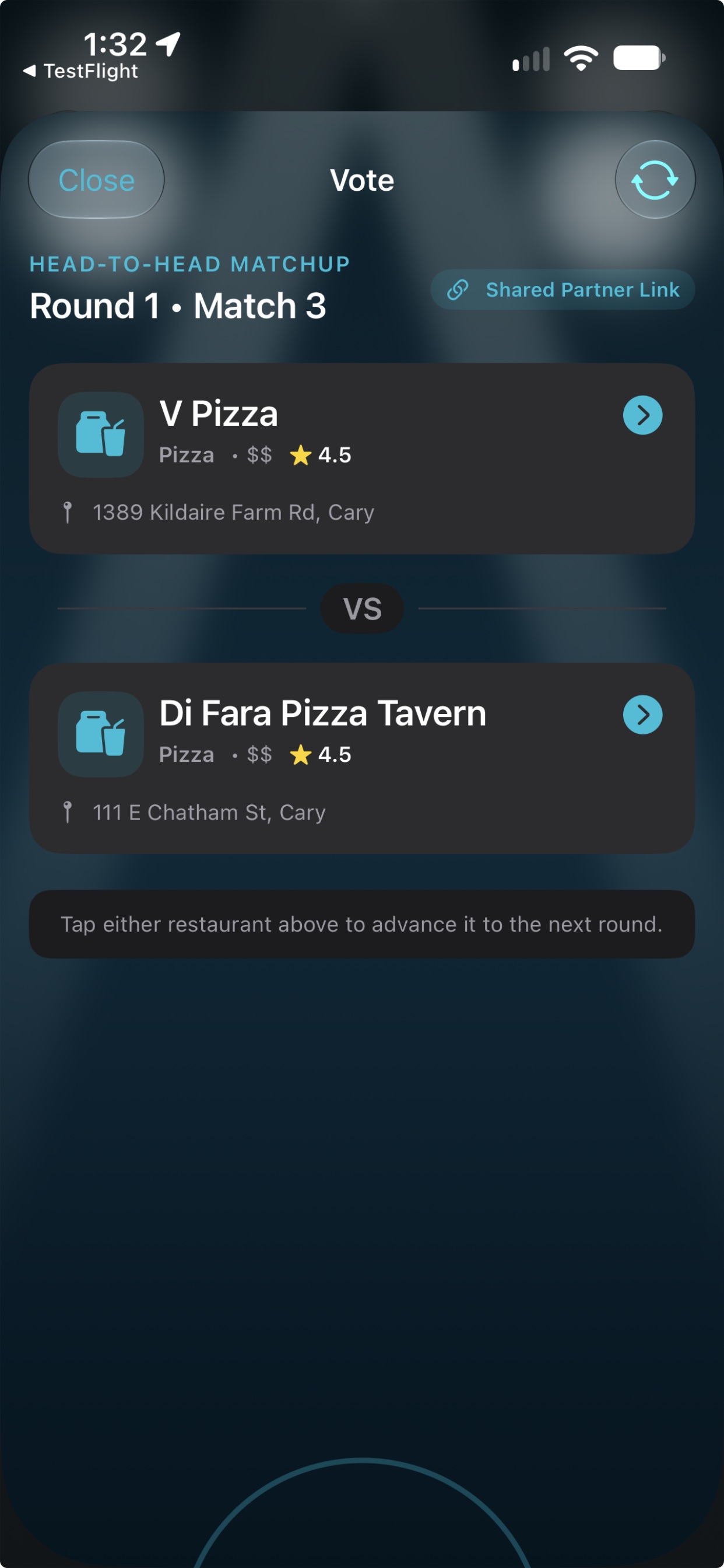 Head-to-head matchup voting